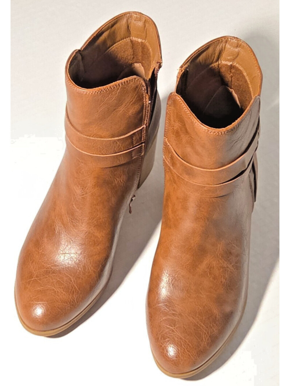 Frye and Co Indiana Ankle Boots Womens 9M Brown Side Zip Low Heel Booties - Picture 2 of 15